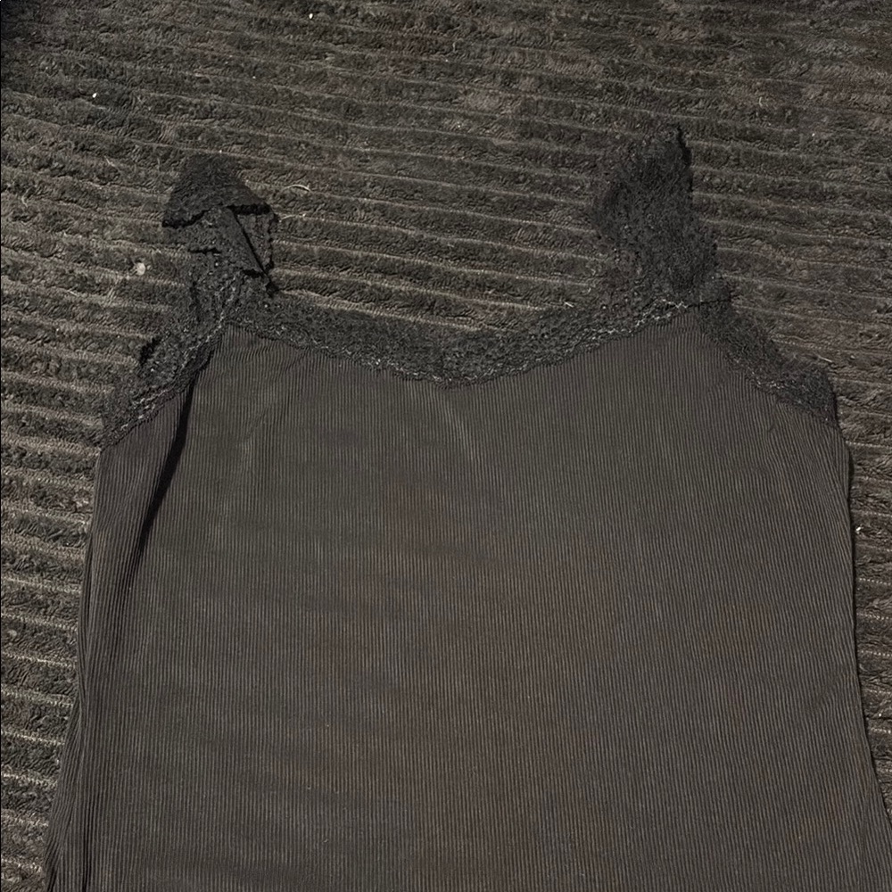 Black Lace Trim Cami Top